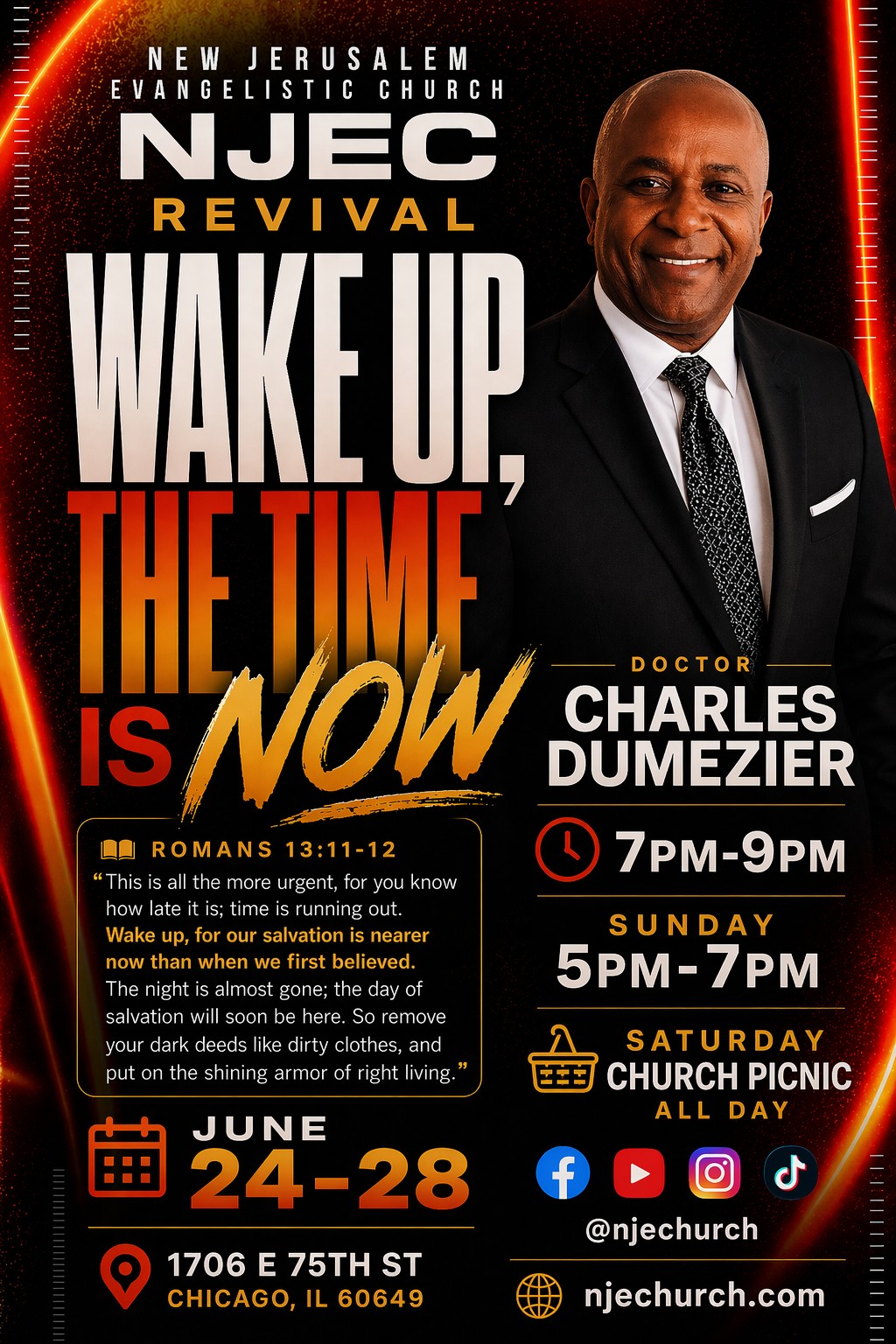 NJEC Revival — Wake Up, The Time Is Now — June 24 through 28 with Doctor Charles Dumezier